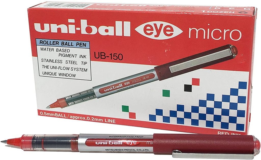Uni-ball Eye Micro 0.5 mm,UB150 Red Pack/12