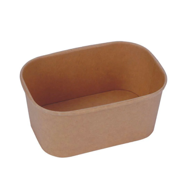 Kraft Rectangular Container 300 Pcs - 500Ml