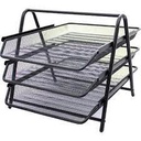 5 Layer Paper Organizer with Black Metal Rectangle File Holder